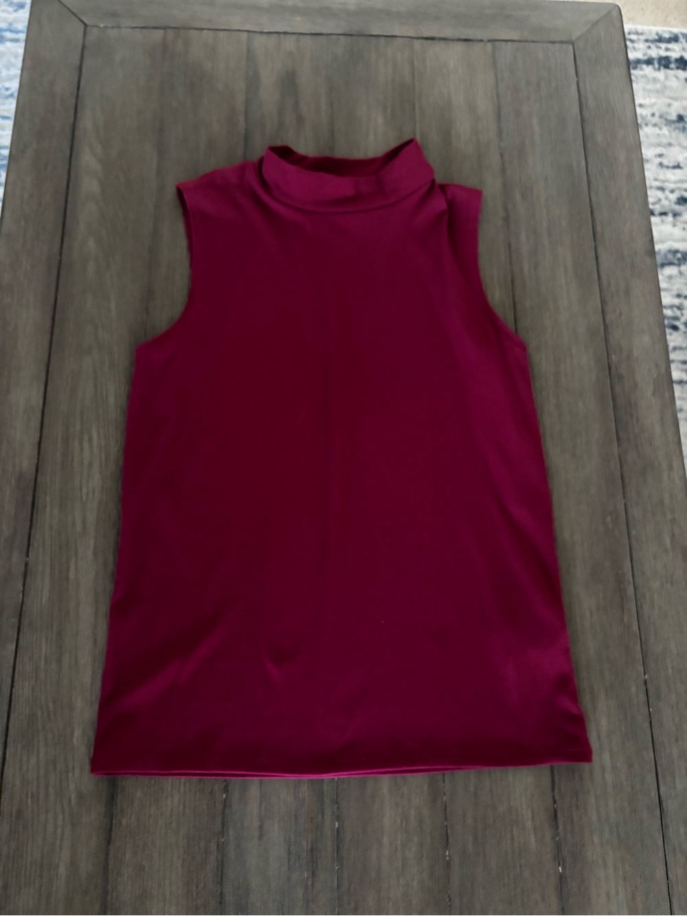 No Boundaries Sleeveless Mock Neck Tank - Deep Wine